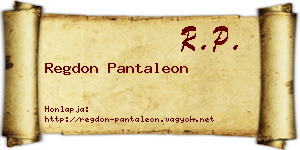 Regdon Pantaleon névjegykártya